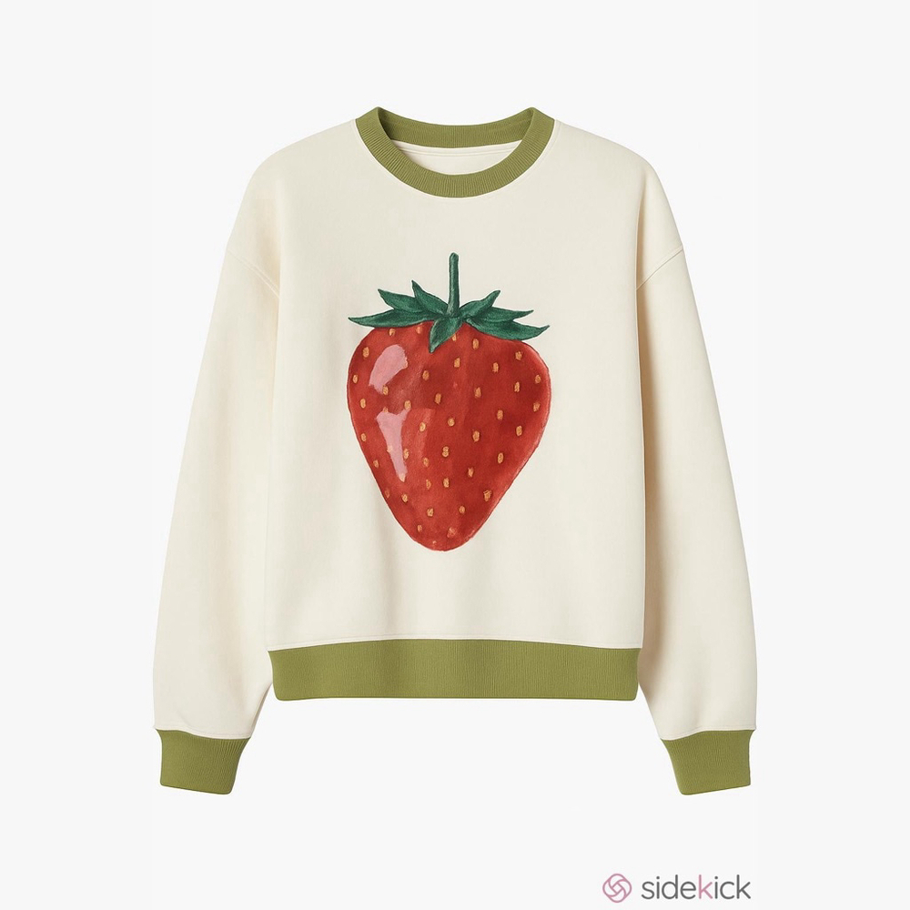 Size S/M Bailey Rose Strawberry Fleece Top